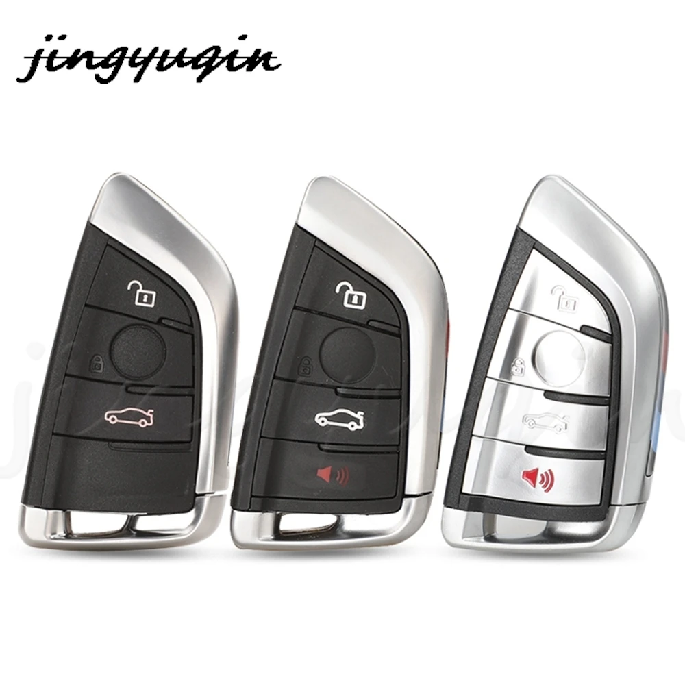 

jingyuqin 3/4BTN Smart Card Car Key Shell Case For BMW 1 2 7 Series X1 X5 X6 X5M X6M F Class Remote Key Fob Cover Insert Blade