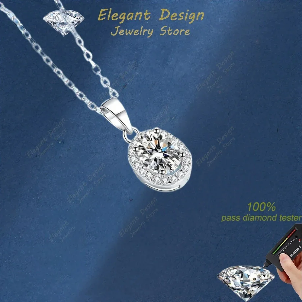 

Овальные ювелирные изделия, ожерелья, женское голубиное яйцо, муассанит, бриллиант, 1 карат, кулон PT950, платина, помолвка, девушка, свадебная вечеринка