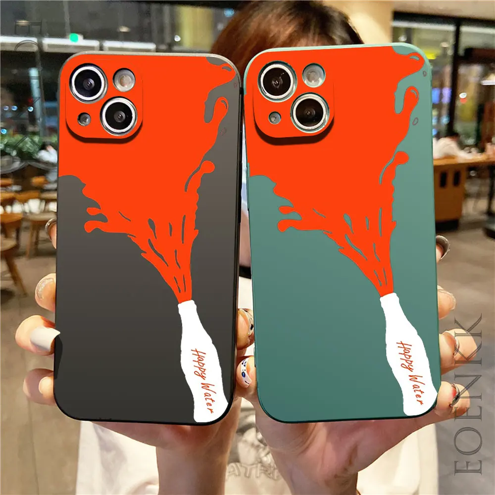 Happy Soda Pop Pattern Phone Case For Xiaomi Redmi Note 8 9 10 11 12 13 Pro Plus Redmi 10 12 13 C 5G Lens Protection Soft Cover