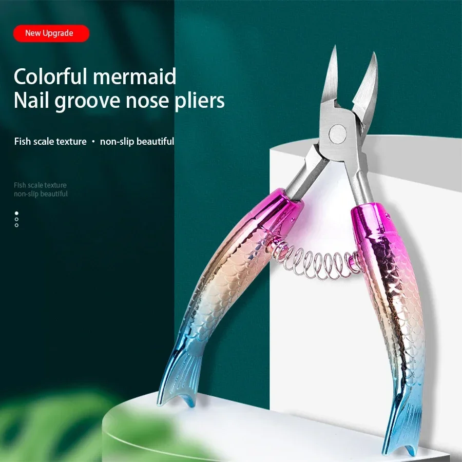 

Colorful Stainless Steel Eagle Nose Pliers Dead Skin Nail Clippers Double Spring Nail Groove Pliers Nail Enhancement And Toe