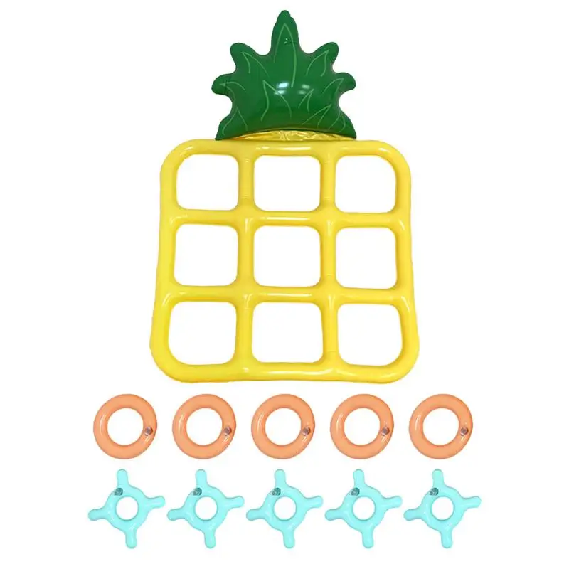

Inflatable Pool Toss Game Board Games Water Toys Toss Set Water Floats Chess Board Pineapple Shape Swimming Pool Toys Pool Game