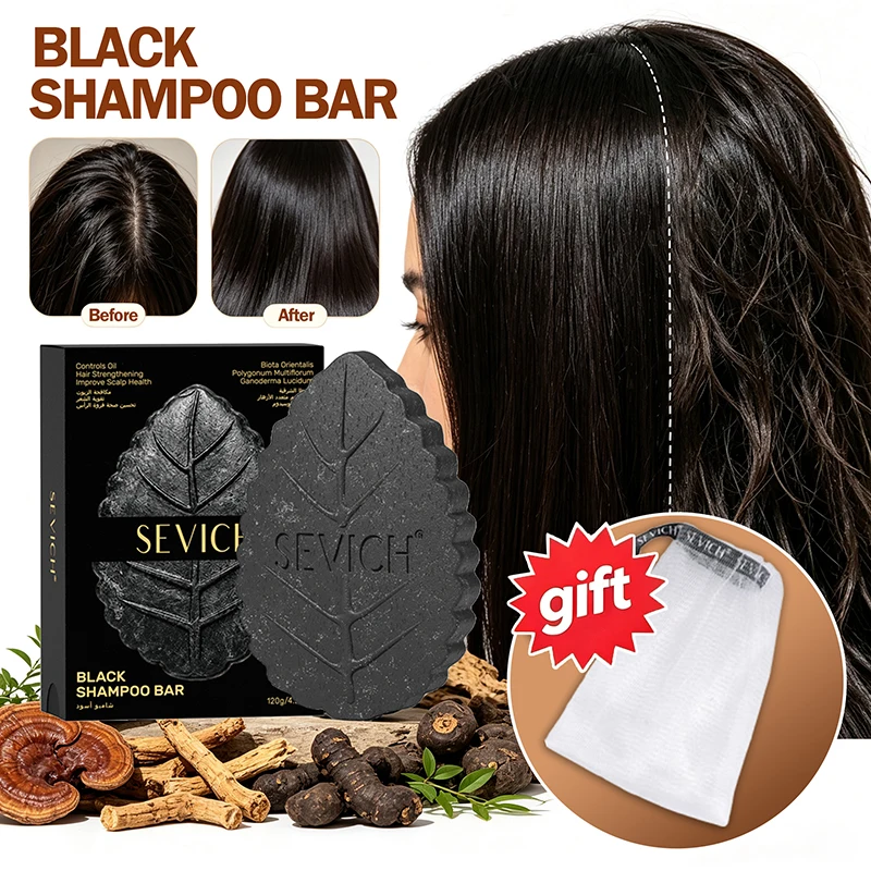 Black Hair Soap Natural Shampoo Bar Scalp Care Nourishing Smoothing Darkening Bar Dry Hair Soft Repair Anti Dandruff Shampoo