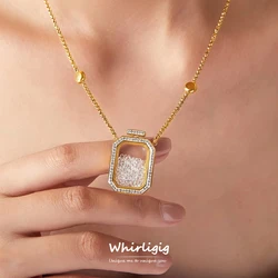 Unique Necklace for Women Bottle Rhinestones Glass Pendant Stainless Steel Chain Gold Plated Charm Female Jewelry Wholesale