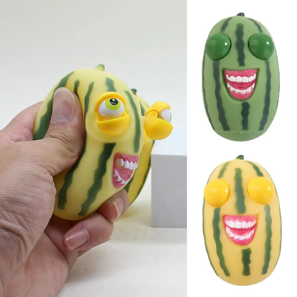 

Stress Relief Toy Funny Watermelon Squeeze Entertainment Toy With Smile Soft Stress Relief Fruit For Adults Kid Funny Offic L5M3