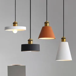 Modern Vintage Pendant Light Three Simple Creative Macaron Iron Lamp Bar Nostalgic Personalized Hanging Lamps