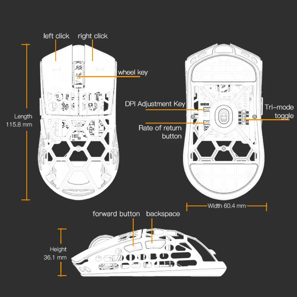 Imagem -05 - Darmoshark-darmoshark m2 Mouse Gaming Liga de Magnésio Bluetooth sem Fio N52840 Pam3395 N52840 26k Dpi para Laptop