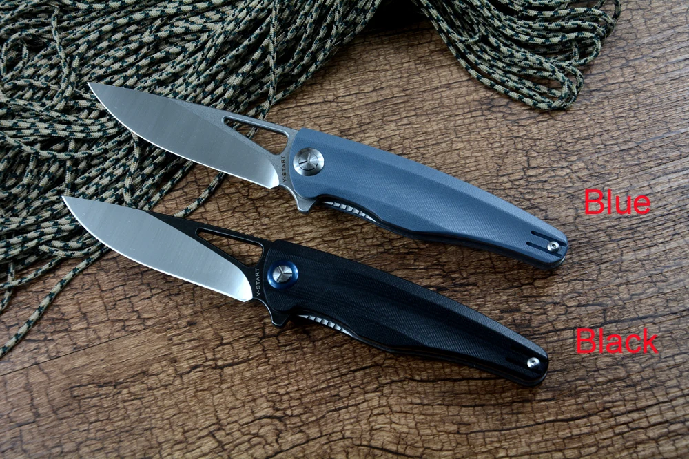 Y-START Folding Knife D2 Steel Blade Flipper G10 Handle Gift Hunting Outdoor Knives Fast Open LK5031