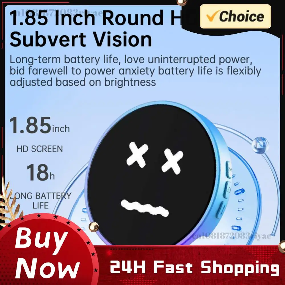 

BT5.4 Electronic Anime E-Badge 1.85-In IPS BT Connection Peripheral Badges Dynamic Smart Display Touch Screen Gift for Friends