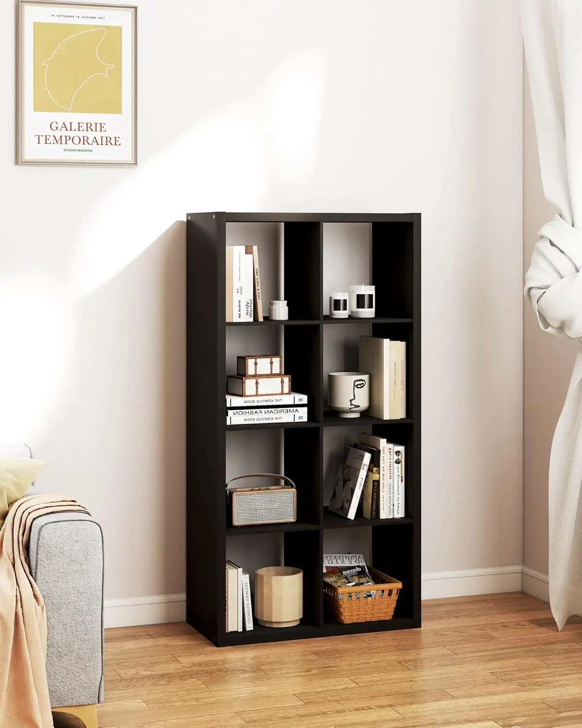 

8 Cube Bookshelf, Wooden Bookcase Freestanding Storage Organizer With Shelves For Bedroom Living Room Study Room,, Customized