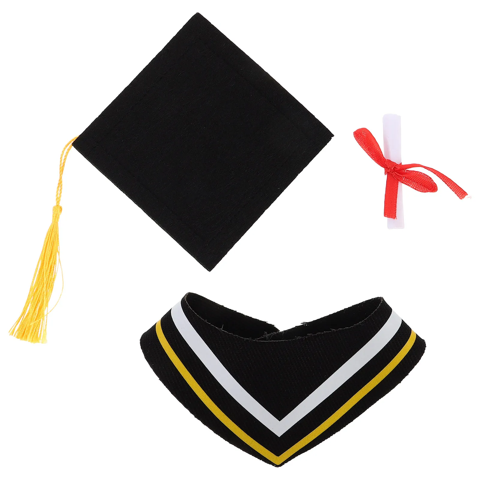 

Cute Graduation Bear Outfit Gown Cap Scroll for Stuffed Animals Soft Fade Resistant Fabric Versatile Degree Stage Dress Up