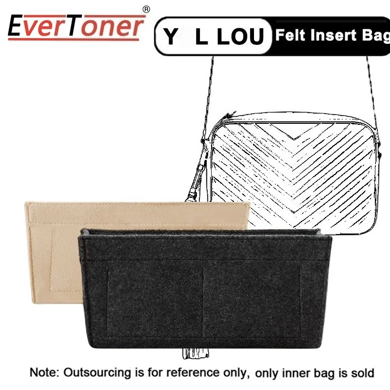 EverToner For LOU Camera Bag Insert Organizer Portable Crossbody Felt Inner Purse Makeup Organizer