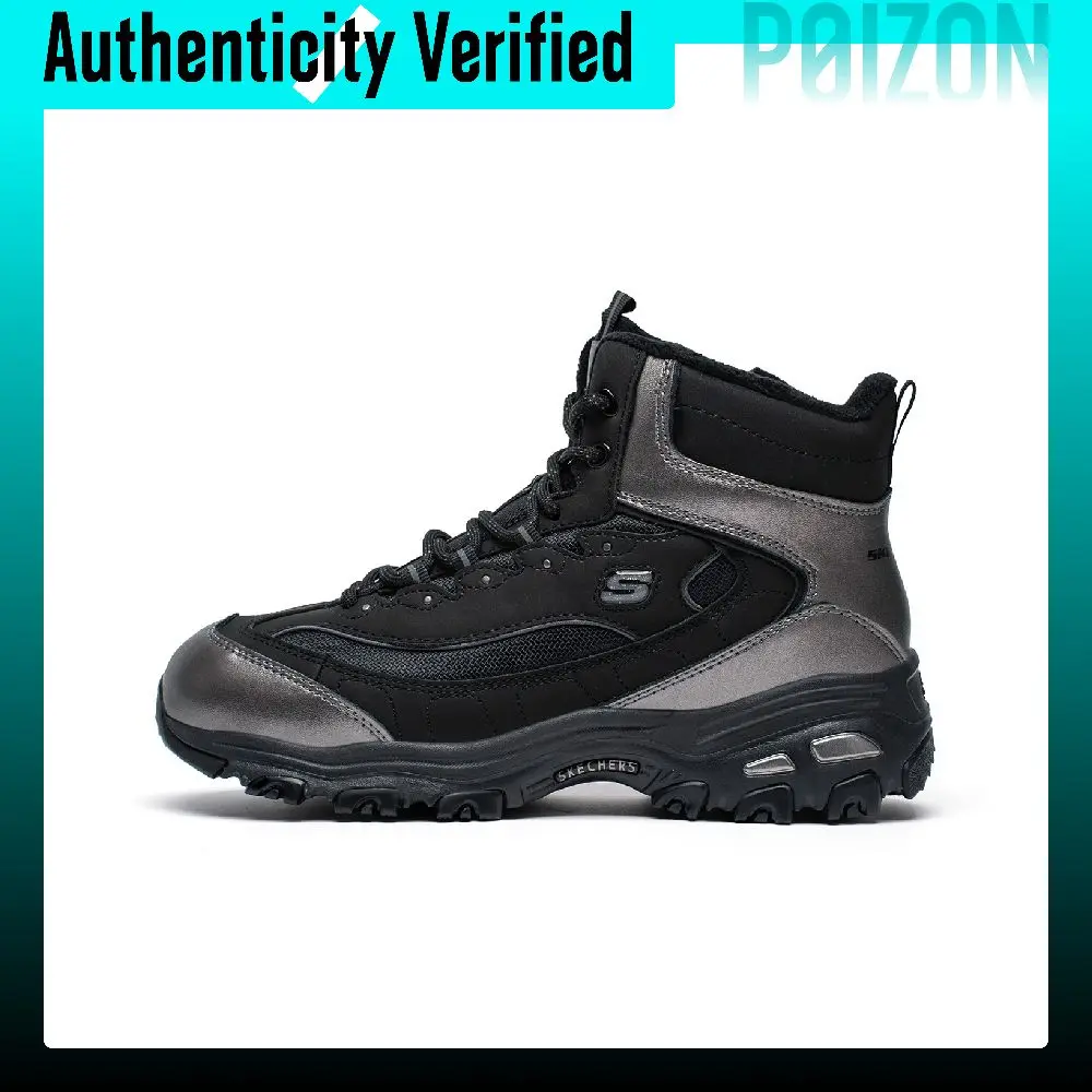 Skechers D'Lites Textile, Synthetic Leather, Split Cow Leather Cushioning Abrasion Resistant Thermal Slip Resistant 169077-BBK