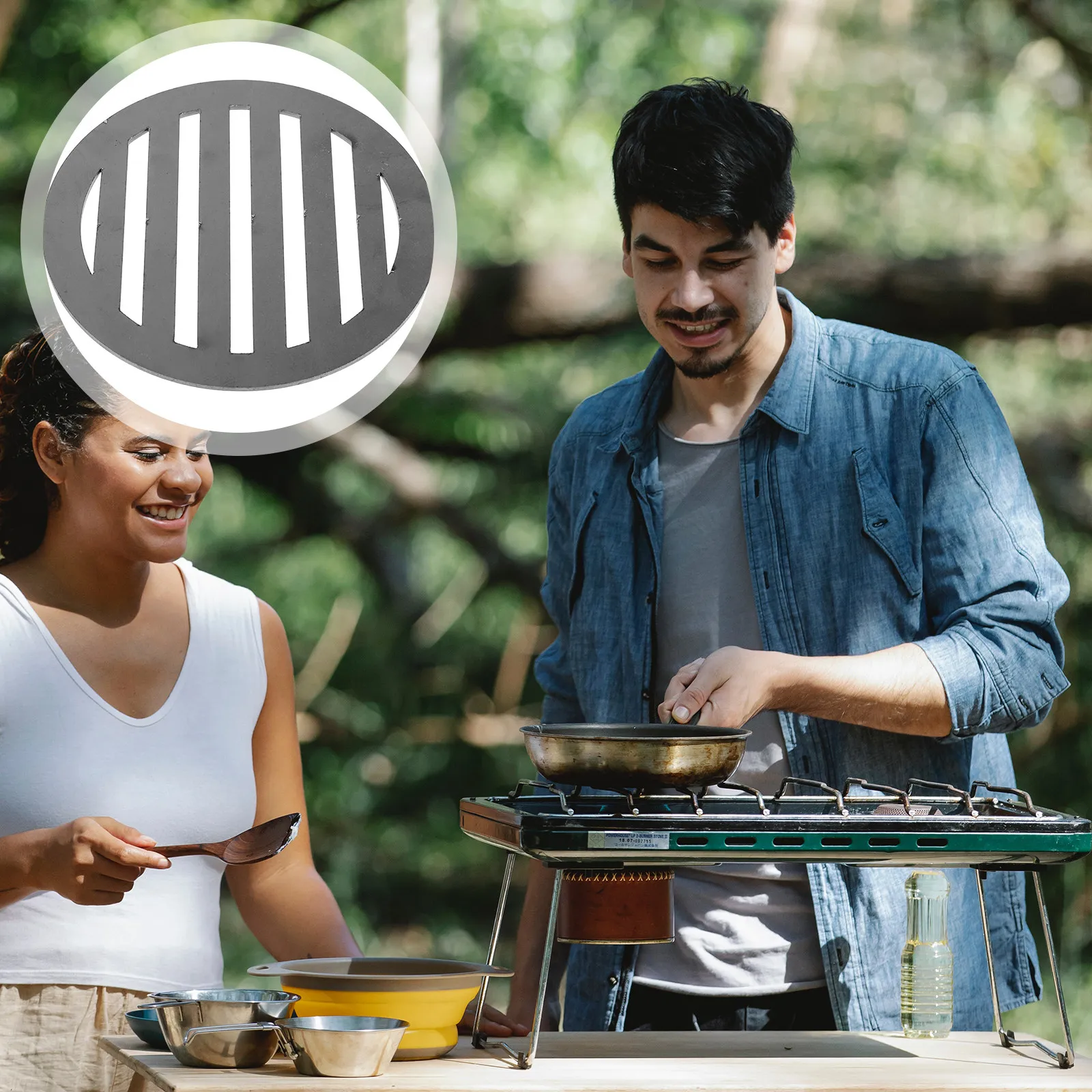 Grill Heat Plate For Camping Barbecue Rv Travel Iron Charcoal Grate 155Mm Bbq Compatible Grills Backpacking Barbecues