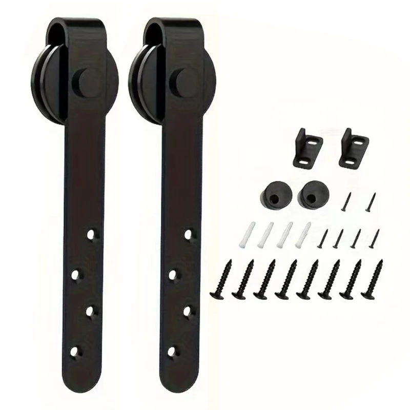  Additional Sliding Door Track Casters 265lb Capacity Mild Steel 2PCS With End Headpieces Spacers