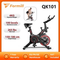 Formill QK101 Indoor Spin Bike Quiet Belt Drive Cardio Trainer with Electronic Display & Adjustable Resistance Belt Drive Exercise Bike for Home Fitness