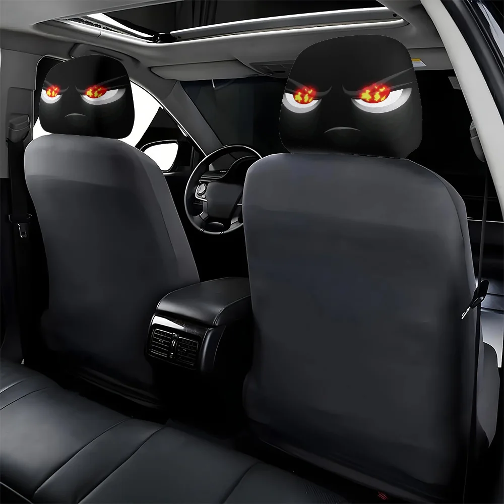 Angry Fire Magic Eye Headrest Covers, Breathable & Comfortable, Dust-Proof & Elastic  Seat  Car Headrest Covers