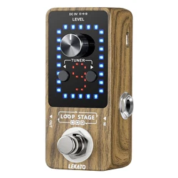 LEKATO Looper Effect Pedal Electric Guitar Bass Loop Tuner Funtion 9 Loops 40 Minutes Record Time Unlimited Overdubs for DC 9V