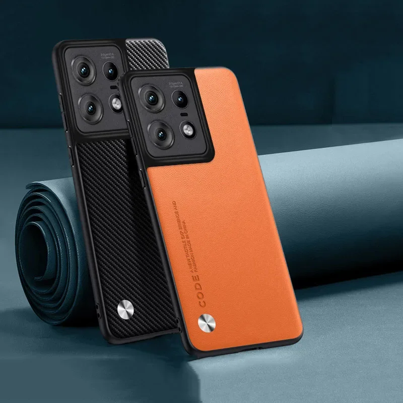 Luxus-Lederhülle für Motorola Edge 50 60Pro Ultra 40 Neo Silikon-Handyhülle für Moto Edge 70 60 Fusion Stoßfeste Rückabdeckung.