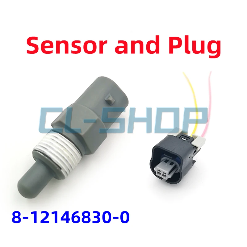 Exhaust gas/Intake Air Temperature Sensor Sender For ISUZU 4HK1 4HK1X 6WG1X HITACHI ZAX200-3 ZAX210-3 With Plug 8-12146830-0