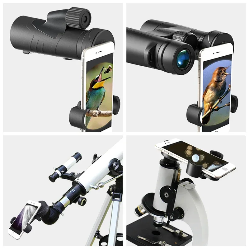 Telescope Eyepiece Mount Smartphone Adaptor Mobile Bracket Phone Holder for Digiscoping Spotting Scope Microscope Capturing