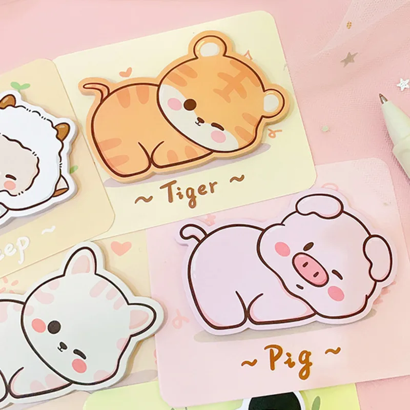 1 sztuka Lytwtw's Adhesive Cute Cartoon Animal Notes Notepad Memo Pad Office School Supplies Stationery Sticker