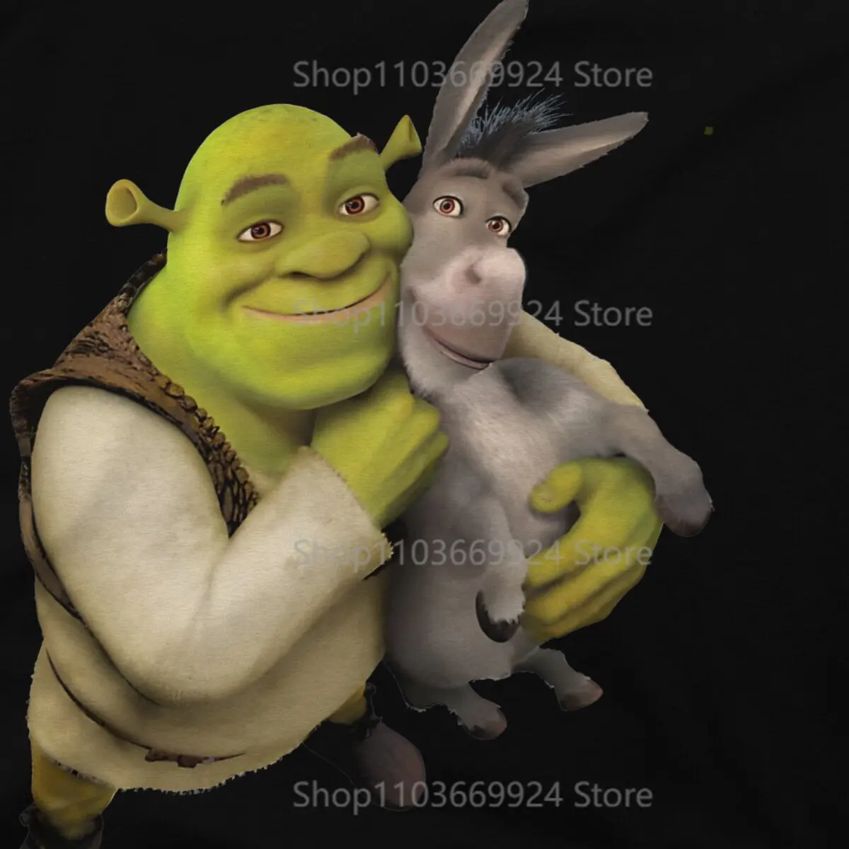 Shrek Cartoon Movie Shrek And Donkey Best Friends T Shirt Graphic Men Tees Summer Clothing Polyester O-Neck TShirt