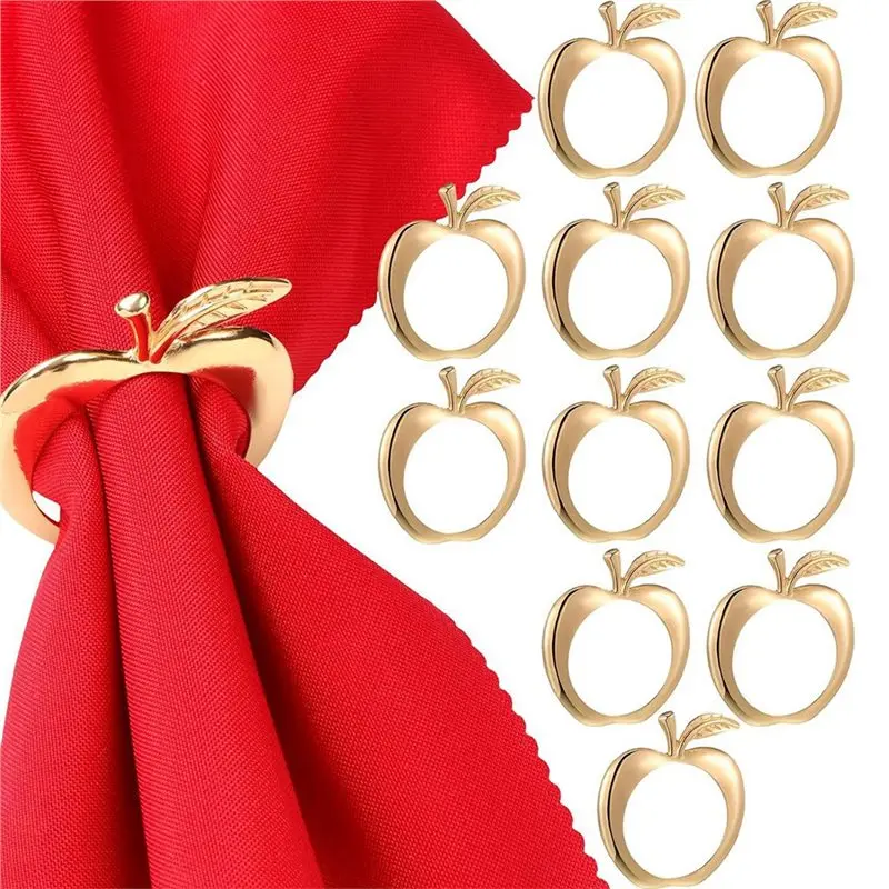 AB42-12 Pcs Rosh Hashanah Decoration, Napkin Rings, Jewish New Year Napkin Holder,Kitchen Ring Holder