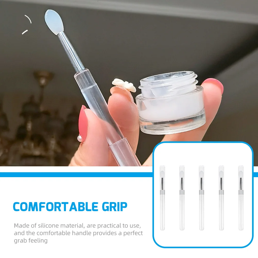 5Pcs Silicone Lipstick Brush Fine Workmanship Makeup Accessory for Lip Balm Mask Applicator Travel Friendly Lip Brush