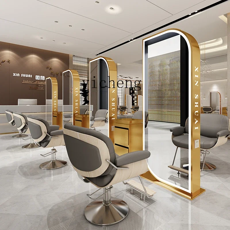 AA  hair salon mirror hair salon special double-sided barber shop floor-to-ceiling mirror perm, dye and cut hair mirror