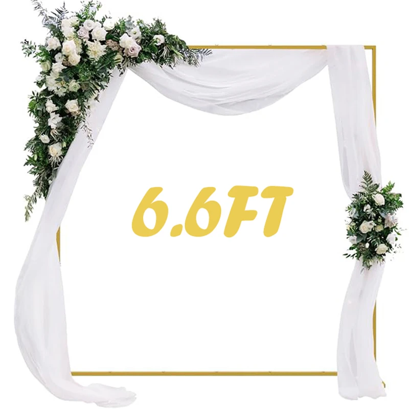 

Square Metal Arch Stand 6.6FT×6.6FT Metal Gold Wedding Arch Backdrop Balloon Frame Birthday Party Wedding Anniversary Party Dec