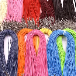 New 10pcs 1.5mm Leather Cord Wax Rope Chain Necklace Extender Chain Lobster Clasp DIY Jewelry Accessories