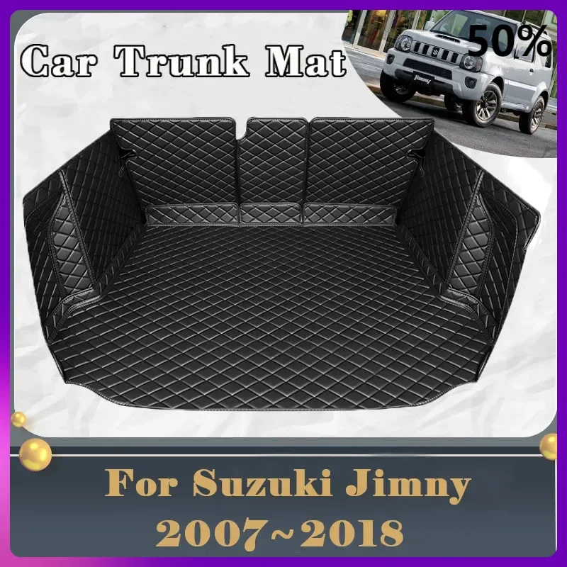 Car Trunk Mat For Suzuki Jimny JB33 JB43 JB53 2007~2018 Dirt-resistant Fully Trunk Mat Luxury Rear Cargo Tray Car Accessories