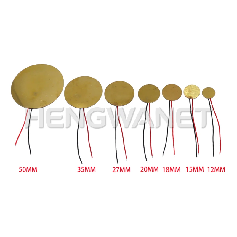 Buzzer Piezoelectric Piezo Ceramic Wafer Plate Piezo Element Diameter 12MM 15MM 18MM 20MM 27MM 35MM 50MM with Wire