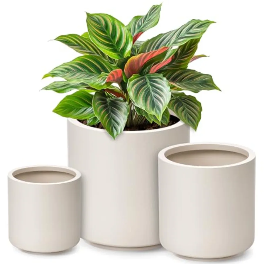 

Flower Pots 13.2/10.5/8.5 Inch, Large Plant Pots Indoor with Drainage, Plastic Pots for Plants, Garden Pots for Outdoor, Large