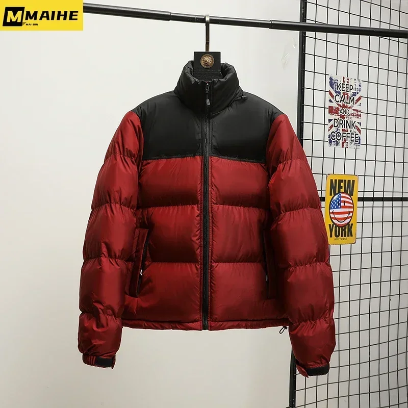 Men Winter Fashion Trendy Parkas Cotton-padded Coats Couple  Thickened Short Padded Jacket Casual Stand Collar Warm Men Jacket