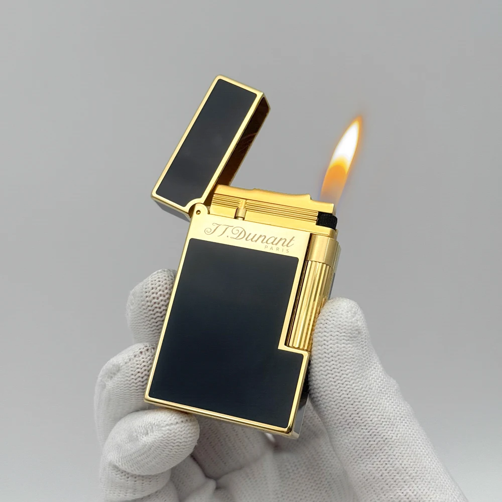 Classic Lacquer Paris Lighter Sofe Flame Cigarette Lighter For Smoker Gas Cigar Lighter DP Ligen 2 Man's Gift Cigar Accessory
