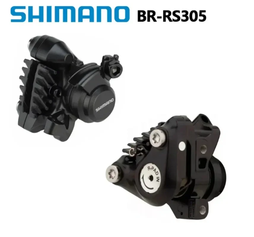 Shimano RS305 Brake Flat Mount Front Side Rear One Pair Mechanical Disc Brake For Road Bicycle Bike BR-RS305 Rear Caliper Black