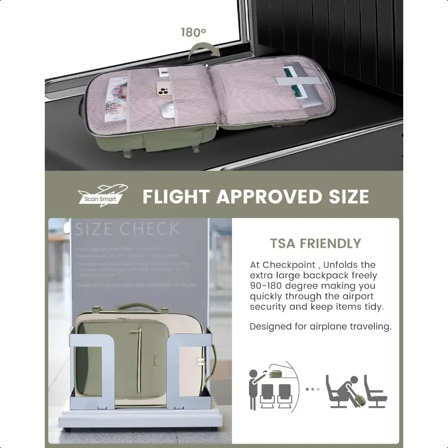 40L حقيبة السفر للنساء الرجال شركة الطيران Appd تحمل على Lage مع 3 مكعبات التعبئة TSA بين عشية وضحاها أكياس مقاوم للماء العنصر الشخصي B #4