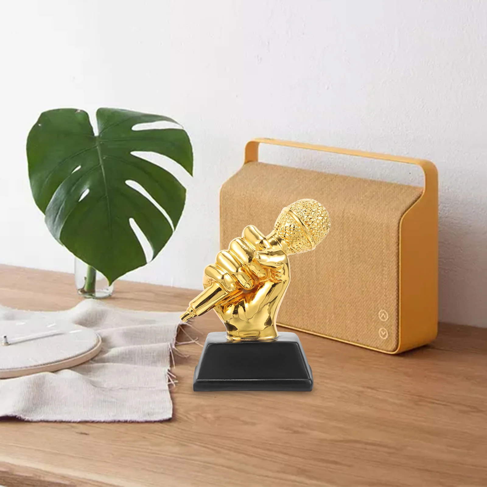 

Mini Microphone Trophy Trophies Singing Awards For Parties Desktop Competitions Resin Student