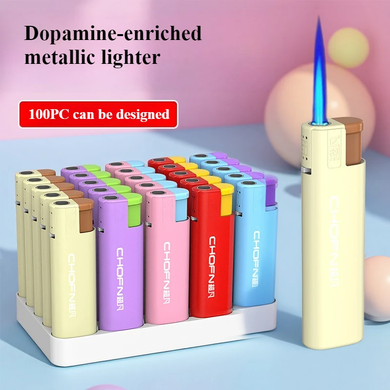 

1300℃ Windproof Jet Flame Lighter, Thickened Enlarged Body, Durable Refillable Igniter, Custom Logo & Pattern Printing,Wholesale