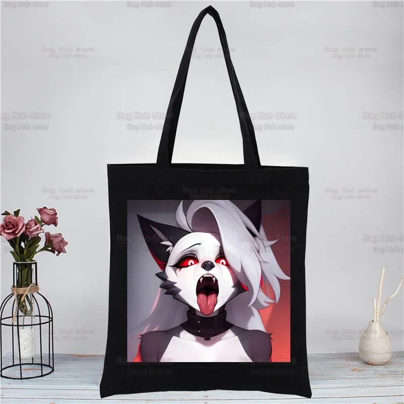 Cartoons Helluva Boss Women Shoulder Bag Canvas Shopping Bags Female Handbags Reusable Tote Bag Best Gifts