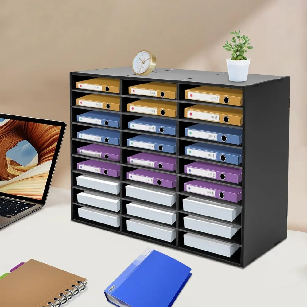 Mailboxes Paper Organizer Literature Organizer with 27 Slots Compartment for Books Magazines Files