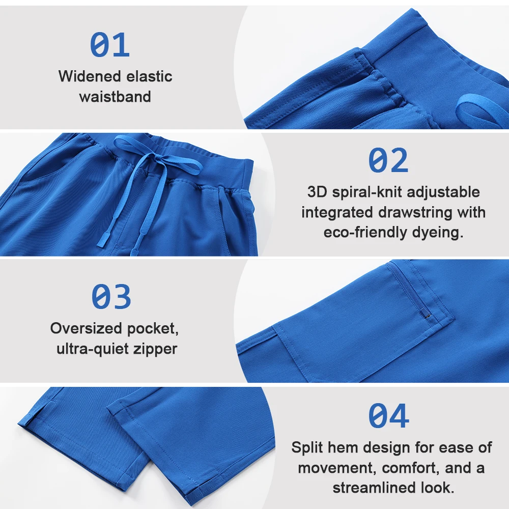 KUNGFU SCRUBS Jogger Pant Surgical uniforms woman Medical Nurse Trousers Slim Fit Stretch Health Service Nursing Clinic Doctor