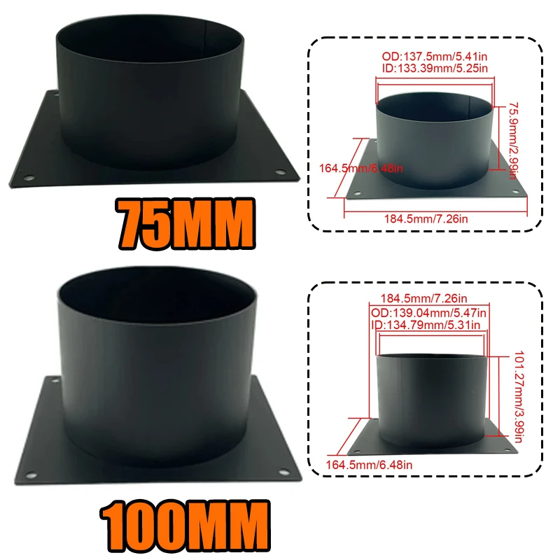 

75mm/100mm Car Air Diesel Parking Heater Base Mounting Bracket Floor Plate Turret Planar Deep Black For Eberspacher Webasto Vans