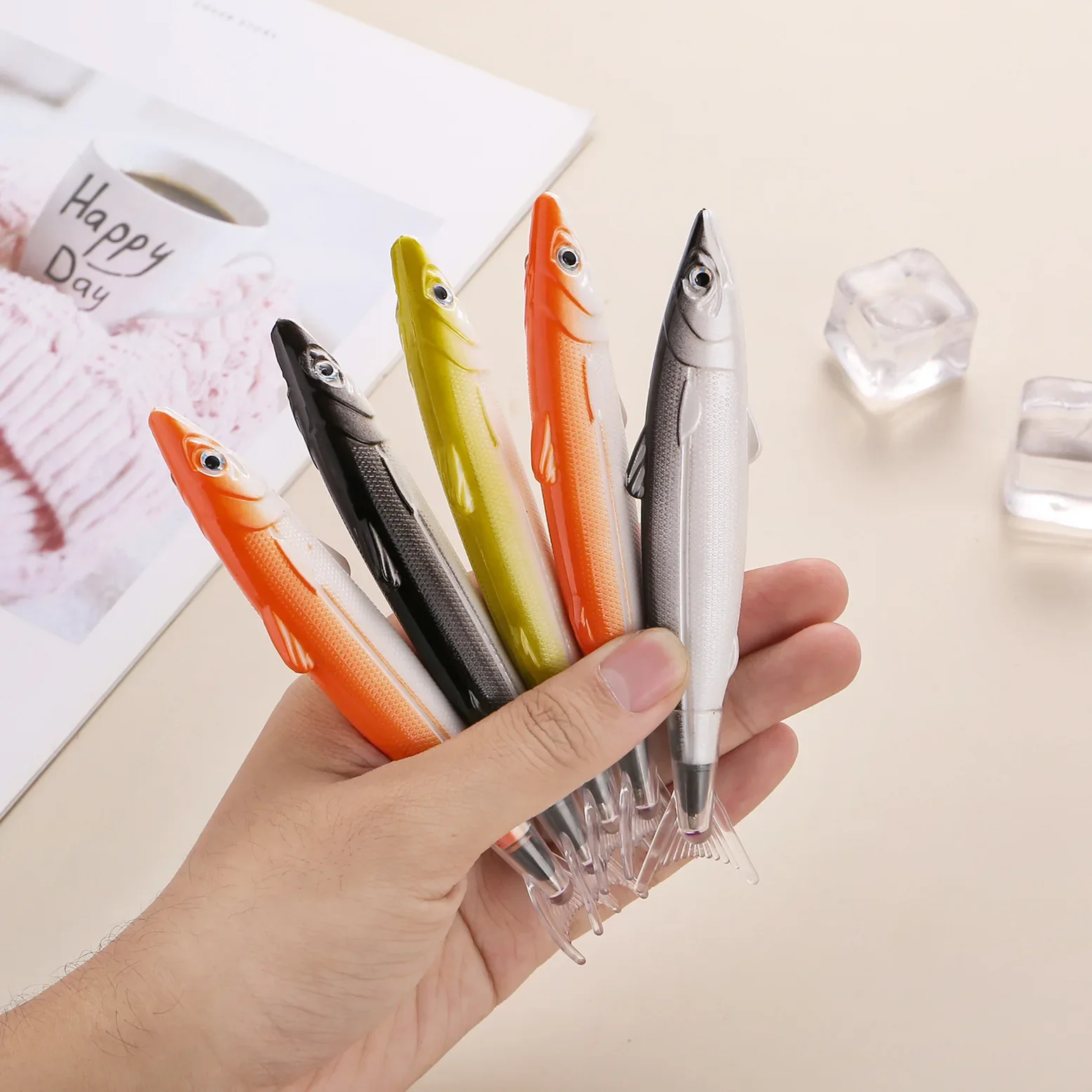 36Pcs Wholesale Gifts Simulation Fish Salted Fish Ballpoint Pen, Cute Cartoon Decompression Novelty Student Creative Stationery