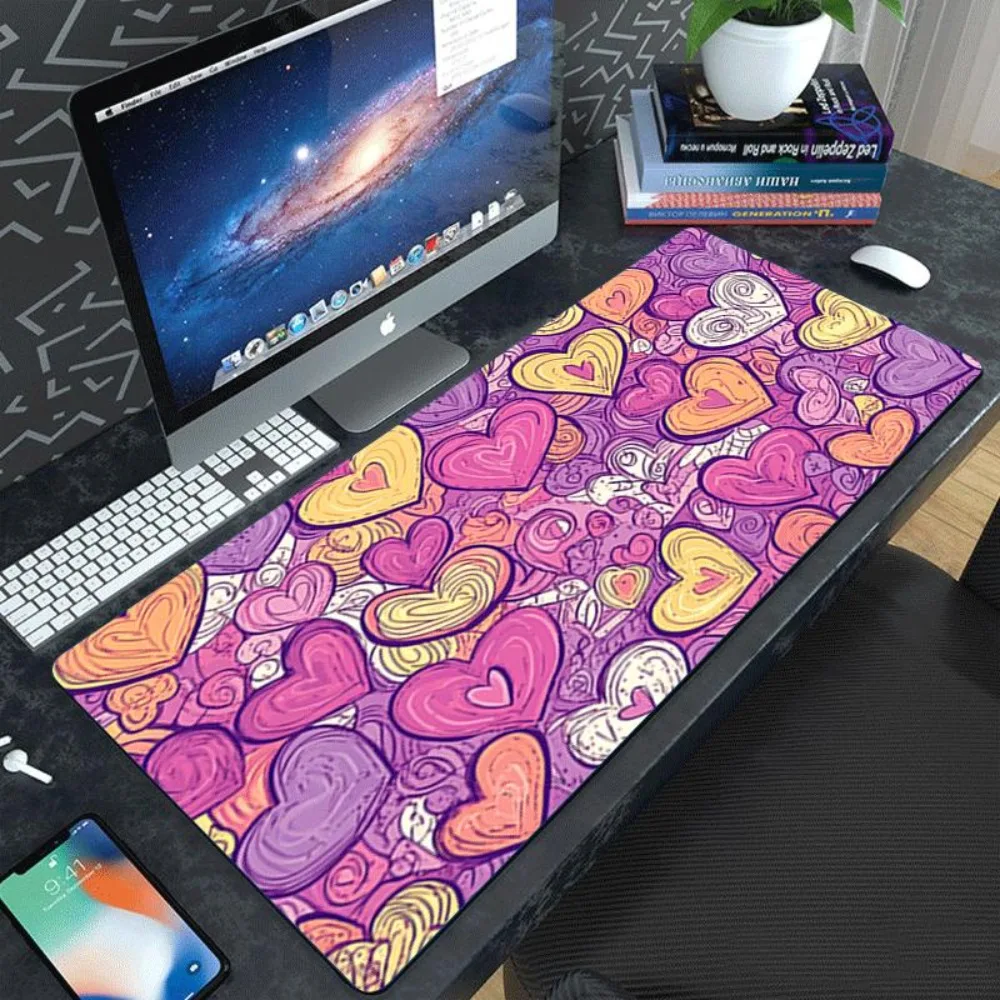 A brightly colored mouse pad with a graffiti heart design alfombrilla para escritorio pk control 1 mousepad wrist rest usahana