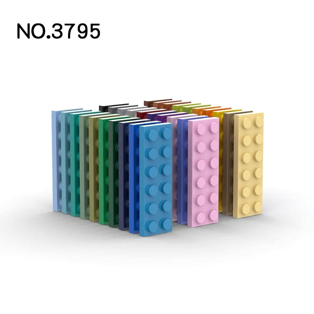 20Pcs MOC Parts 3795 Plate 2 x 6 Compatible Bricks DIY Assmble Building Blocks Particle Kid Puzzle Brain Toy Birthdays Gift