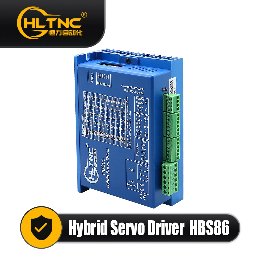 HLTNC motor driver HBS86 2 phase RS232 8A 80V for closed loop nema34 motor for CNC