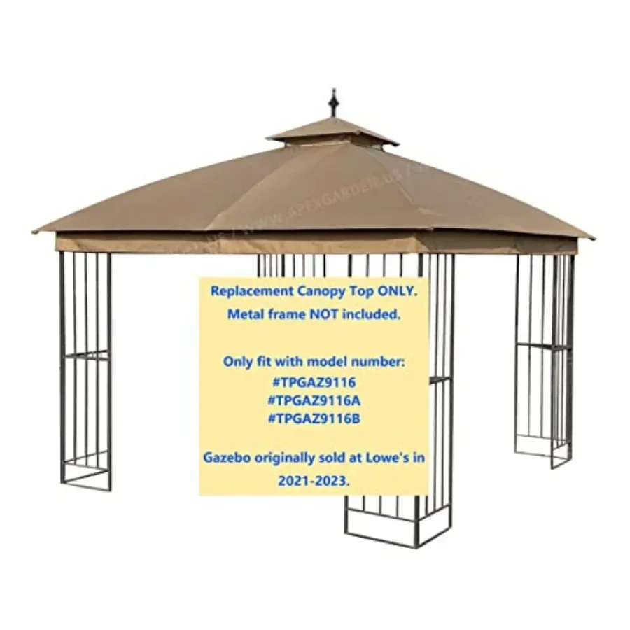 Replacements for Style Selections 10 Feet x 10 Feet Brown Metal Square Semi- Gazebo Model TPGAZ9116/ TPGAZ9116-ABD/ TPGAZ9126/