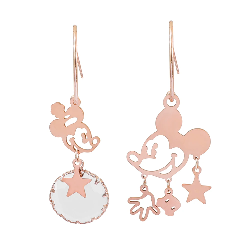 Juego de pendientes con colgante de estrella de Mickey y Minnie Mouse de moda vintage para mujeres y niñas, adorno de joyería para regalos de fiesta